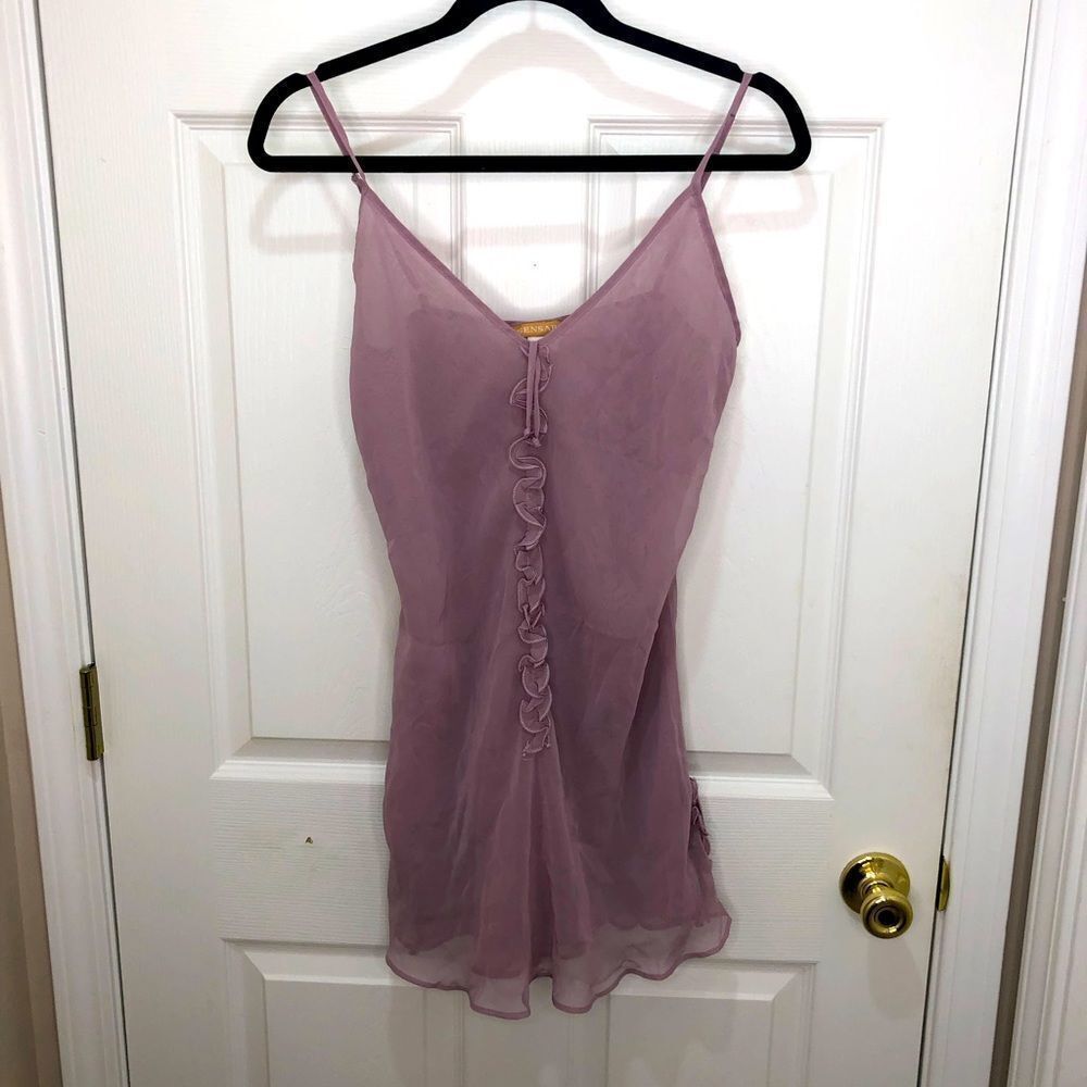Sensara dusty pink sheer tank blouse with adjustable straps, size medium